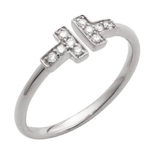 Art Deco - Inspired Women's Diamond Rings with Geometric Designs and Baguette - Cut Diamonds14KW 0.15CTW DIAMOND STACKABLE OPEN BAND