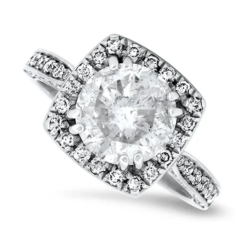 Marquise - Cut Women's Diamond Rings in Palladium for a Unique and Elongated Shape3.04ct Diamond Halo Style Ring Set in 18ct White Gold