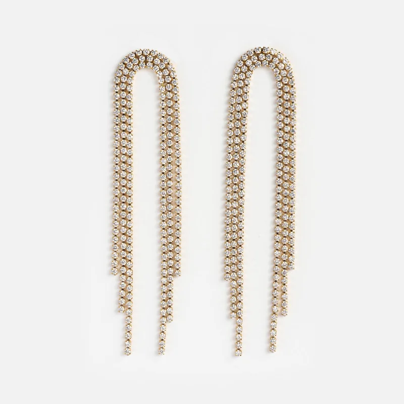 Crystal - adorned drop earrings for a glamorous lookEvelyn Earrings