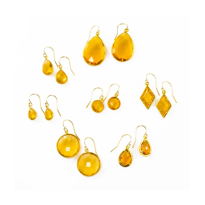 Emerald drop earrings for a luxurious and natural lookCitrine Earrings : November Birthstone