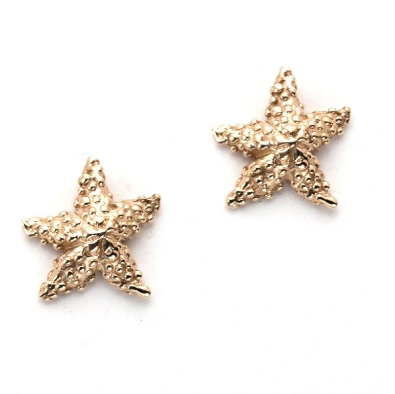 Hypoallergenic drop earrings for sensitive ears14kt - Starfish