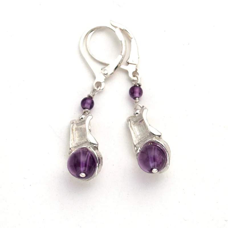 Gemstone - encrusted drop earrings in vibrant colorsMoon Earring