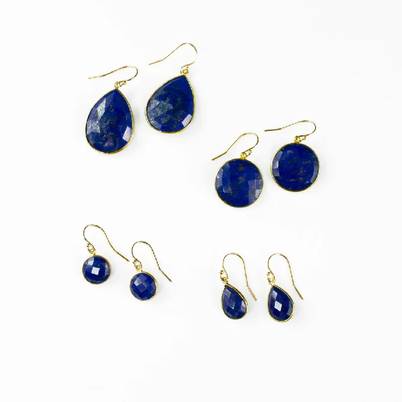 Gemstone - encrusted drop earrings in vibrant colorsNatural Lapis Lazuli Earrings : September Birthstone Jewelry