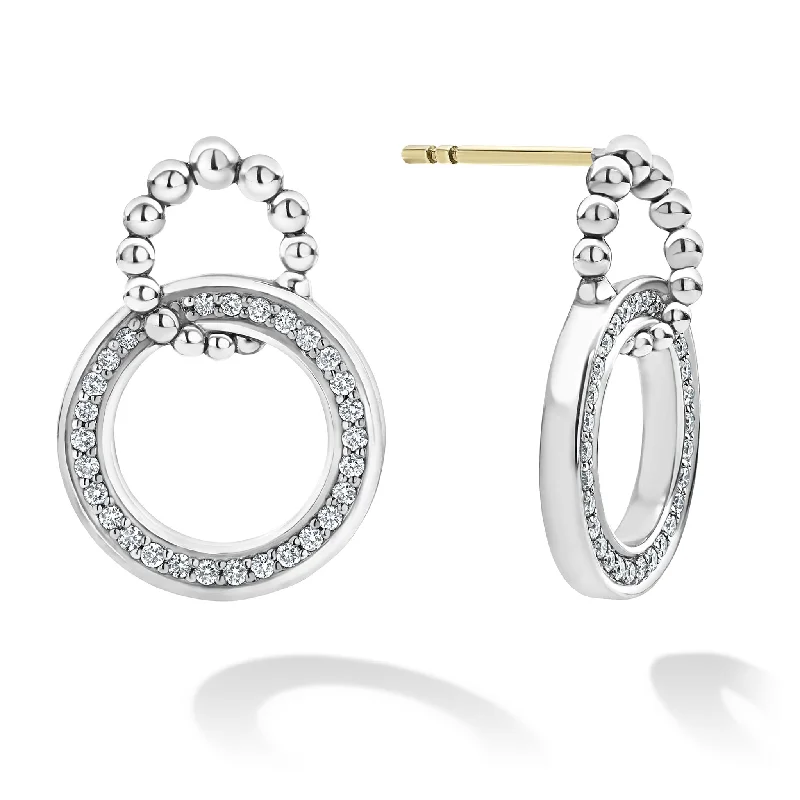 Crystal - adorned drop earrings for a glamorous lookCaviar Spark Double Circle Diamond Caviar Earrings