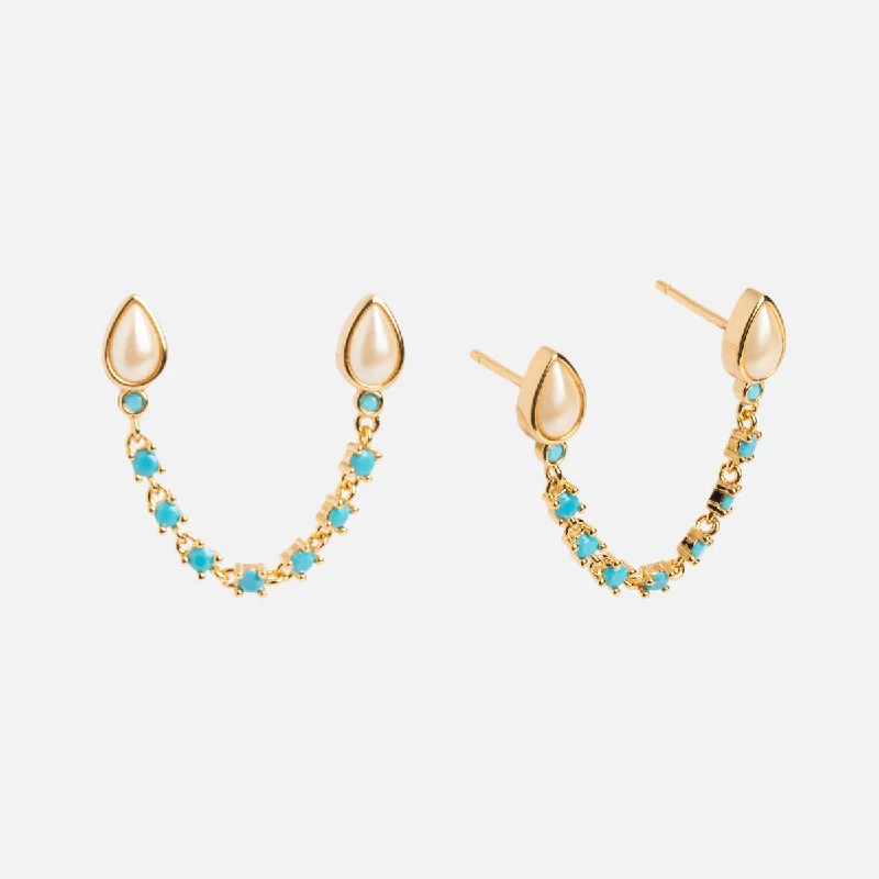 Geometric - shaped drop earrings with a contemporary designShay Double Studs