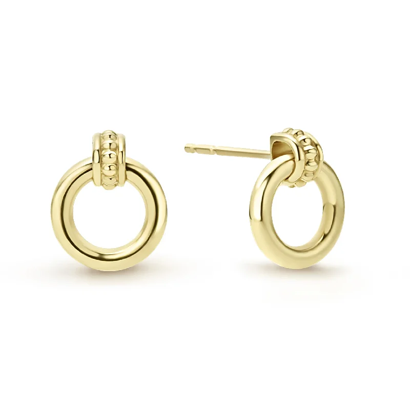 Magnetic - closure drop earrings for easy wearingMeridian 18K Gold Circle Stud Earrings