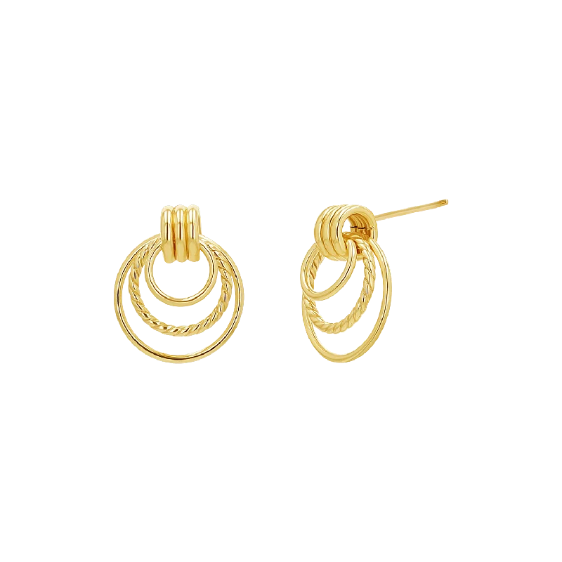 Victorian - era drop earrings with intricate detailsTrio Hoop Door Knocker Earrings