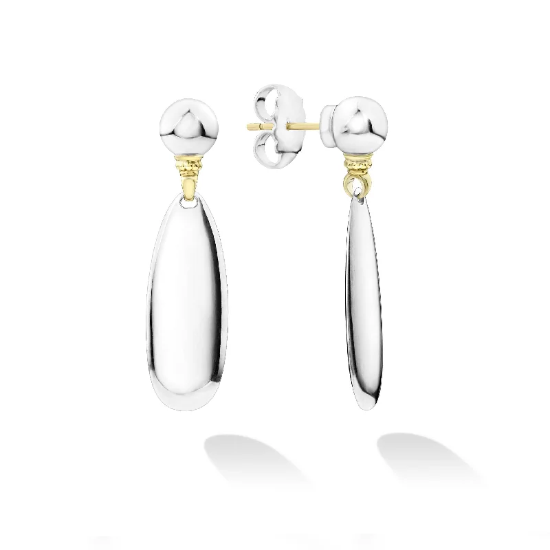 Feather - inspired drop earrings for a unique and delicate lookBeloved Smooth Silver Drop Earrings