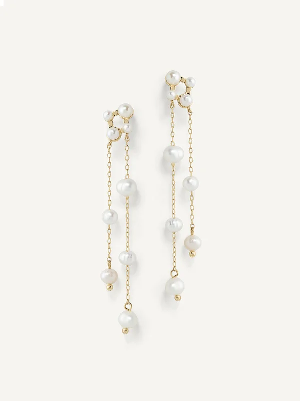 Pearl - studded drop earrings with a classic designFelicity Drops