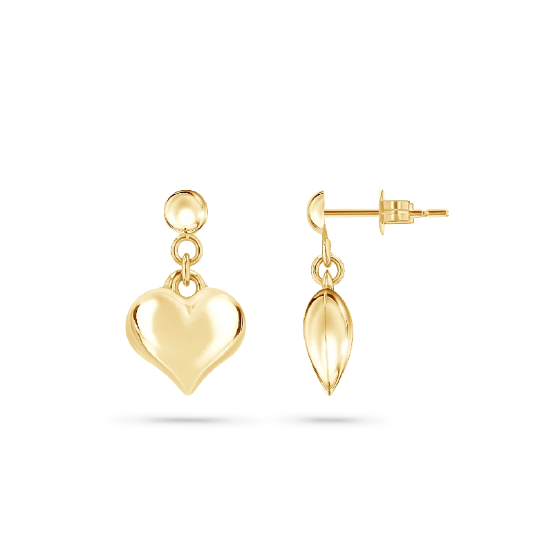 Vintage - style drop earrings with a nostalgic charmPuff Heart Drop Earrings