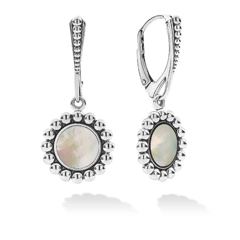 Stackable drop earrings for a unique and personalized styleMaya Small Mother of Pearl Circle Drop Earrings