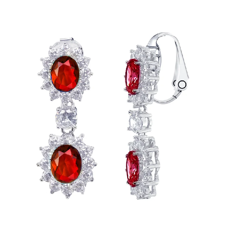 Two - tone drop earrings with a combination of metalsBME62230S - Dangle Earrings - Clip On Earrings