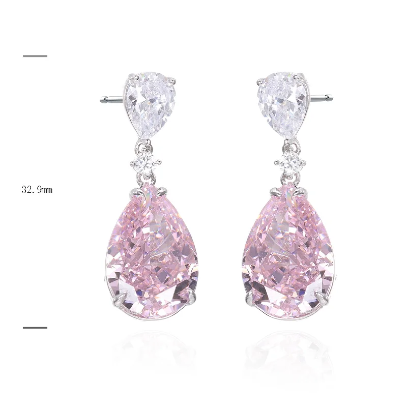 Clip - on drop earrings for non - pierced earsSME52042 - S925 Silver Earrings - Dangle Earrings