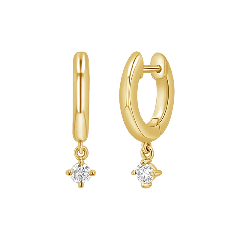 Matte - finish drop earrings for a sophisticated and understated lookDiamond Charm Drop Huggies