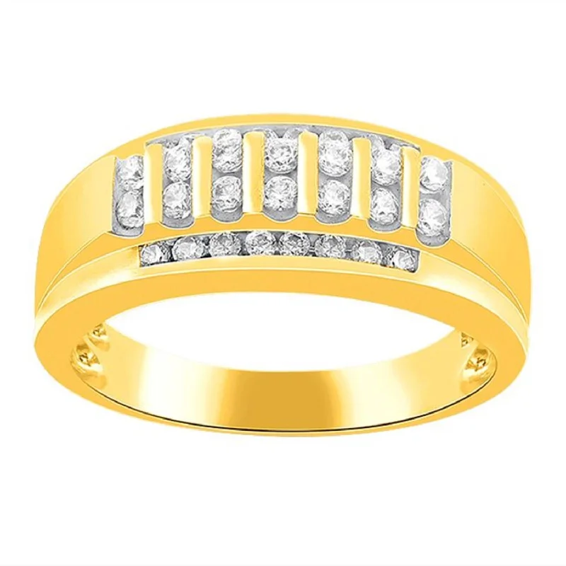 Vintage - Style Filigree Wedding Bands in 14K Gold for a Romantic and Antique - Inspired Aesthetic1/2 CTW Diamond Ring in 10KT Yellow Gold