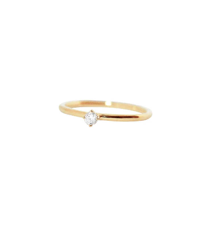 Adjustable - Fit Wedding Bands in Gold - Plated Metal for a Comfortable and Custom - Fitting OptionMalene 2.5 White 14K Gold Ring w. Diamond