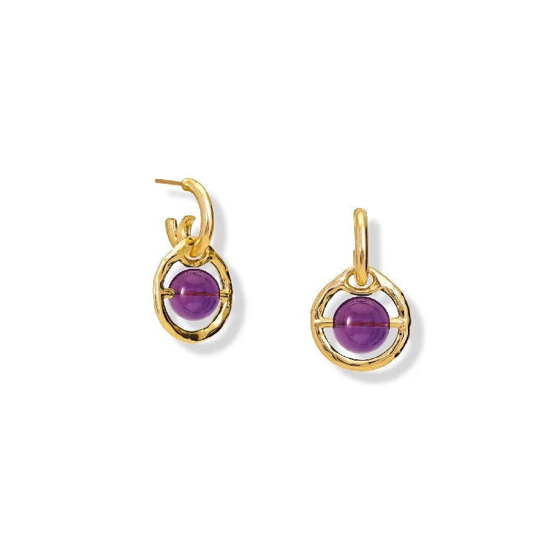 Three - Stone Engagement Rings Symbolizing Love's Past, Present, and Future with Asscher - Cut DiamondsArchipelago Earring Drops Yellow Gold - Amethyst