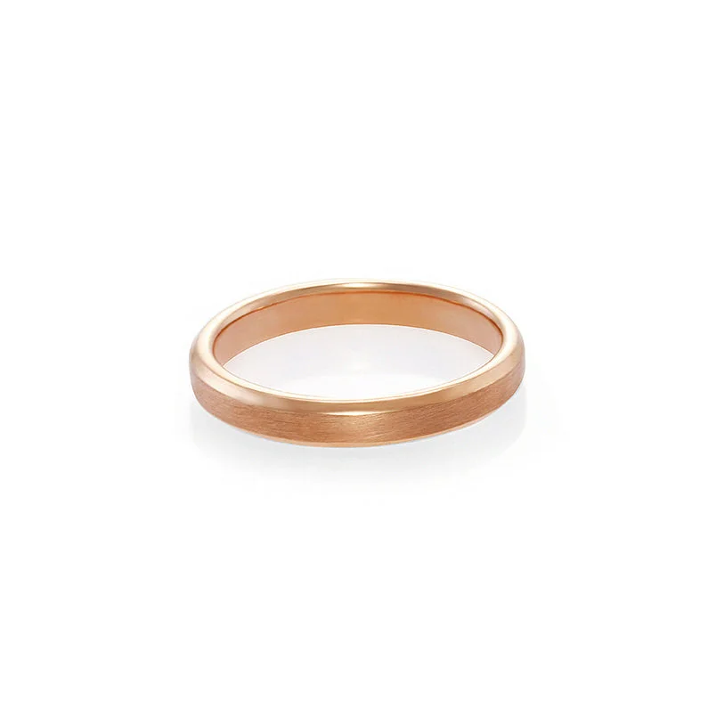 Stackable Wedding Bands in Sterling Silver with Enamel Inlays for a Colorful and Versatile OptionBeveled Edge Matte Finish Wedding Ring in 18K Rose Gold