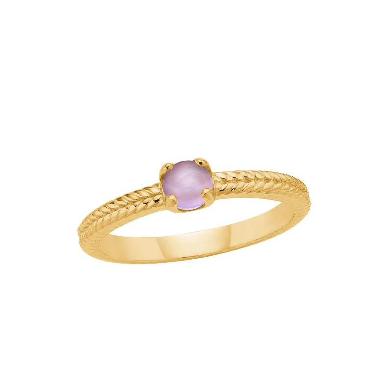 Tourmaline Gemstone Rings in 18K Two - Tone Gold with a Floral - Shaped Setting for a Feminine TouchOlalla 18K Gold Plated Ring w. 1 Amethyst