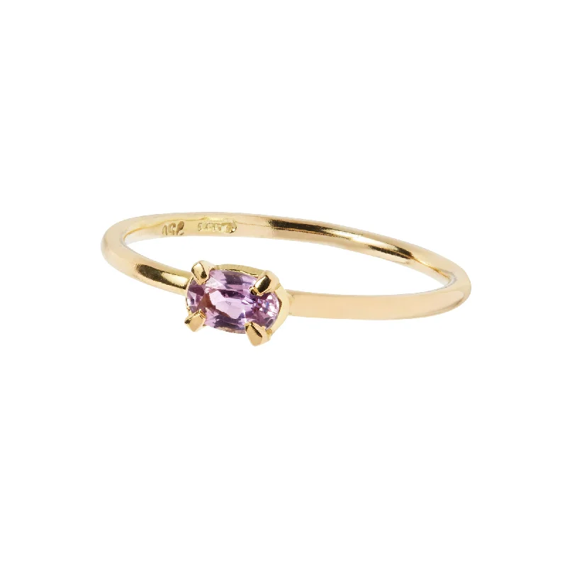 Alexandrite Gemstone Rings in Platinum with a Hidden Halo for a Rare and Luxurious PieceOval Pink 18K Gold Ring w. Sapphire