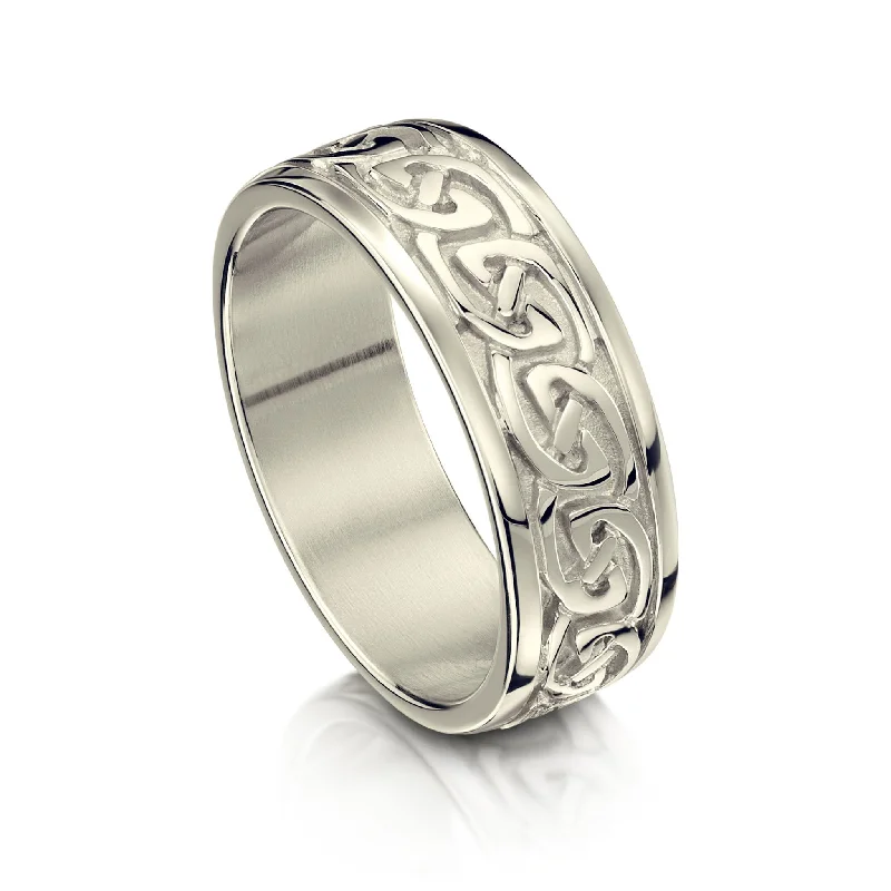 Hammered - Finish Copper Wedding Bands for a Rustic and Handmade - Look AppealCeltic Knotwork Ring in 9ct White Gold