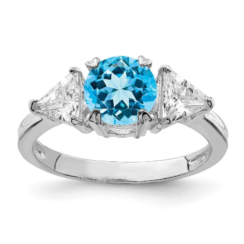 Citrine Gemstone Rings in Stainless Steel with a Stackable Design for a Trendy Everyday WearCurata 925 Sterling Silver Polished Ring Blue Topaz