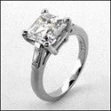 Cushion - Cut Halo Engagement Rings with a Platinum Band and Micro - Pave DetailsEngagement 1.5 Asscher Ct Channel Set Baguettes Sides Cubic Zirconia 14K WhIte Gold Ring