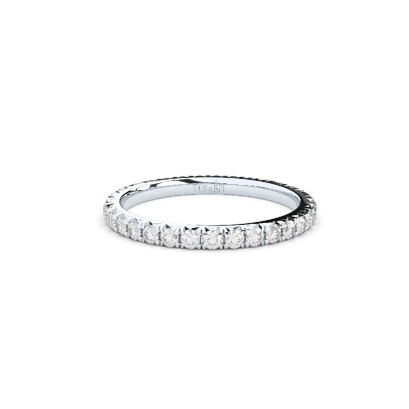 Art Deco - Inspired Wedding Bands with Geometric Patterns in Platinum for a Retro and Glamorous StyleGrace 17mm Eternity 14K Whitegold Ring w. Lab-Grown Diamonds