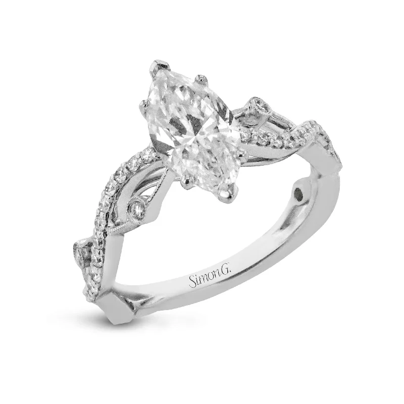 Classic Round Cut Engagement Rings with Platinum Prongs and Halo Setting for Timeless EleganceMarquise-Cut Criss-Cross Engagement Ring In 18k Gold With Diamonds