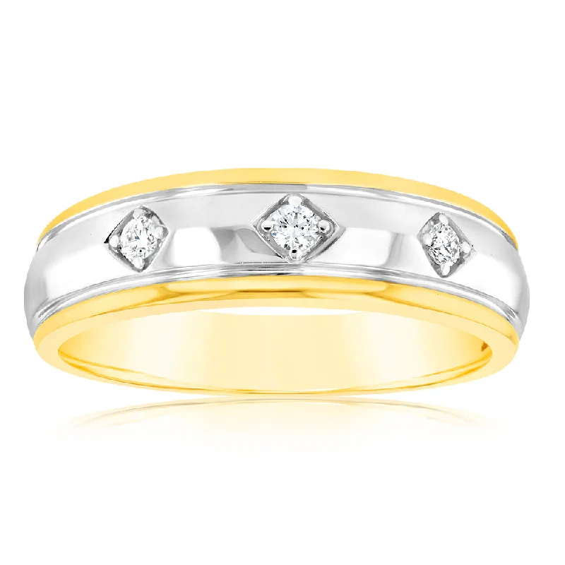 Infinity - Symbol Wedding Bands in Rose Gold with Small Diamonds for a Romantic and Symbolic GestureLuminesce Lab Grown 1/10 Carat Ring in 9ct Yellow & White Gold