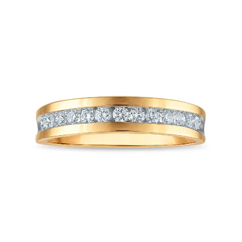 Adjustable - Fit Wedding Bands in Gold - Plated Metal for a Comfortable and Custom - Fitting OptionSignature EcoLove 1/2 CTW Lab Grown Diamond Wedding Ring in 14KT Yellow Gold