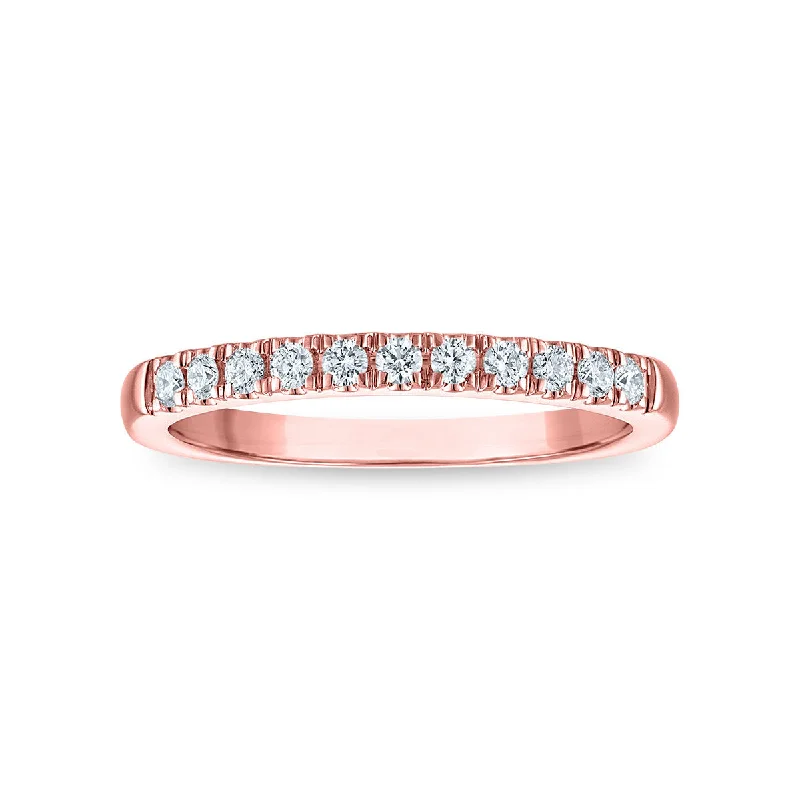 Two - Tone Gold and Silver Wedding Bands with a Twist Design for a Contemporary and Eye - Catching StyleSignature EcoLove 1/4 CTW Lab Grown Diamond Anniversary Ring in 14KT Rose Gold