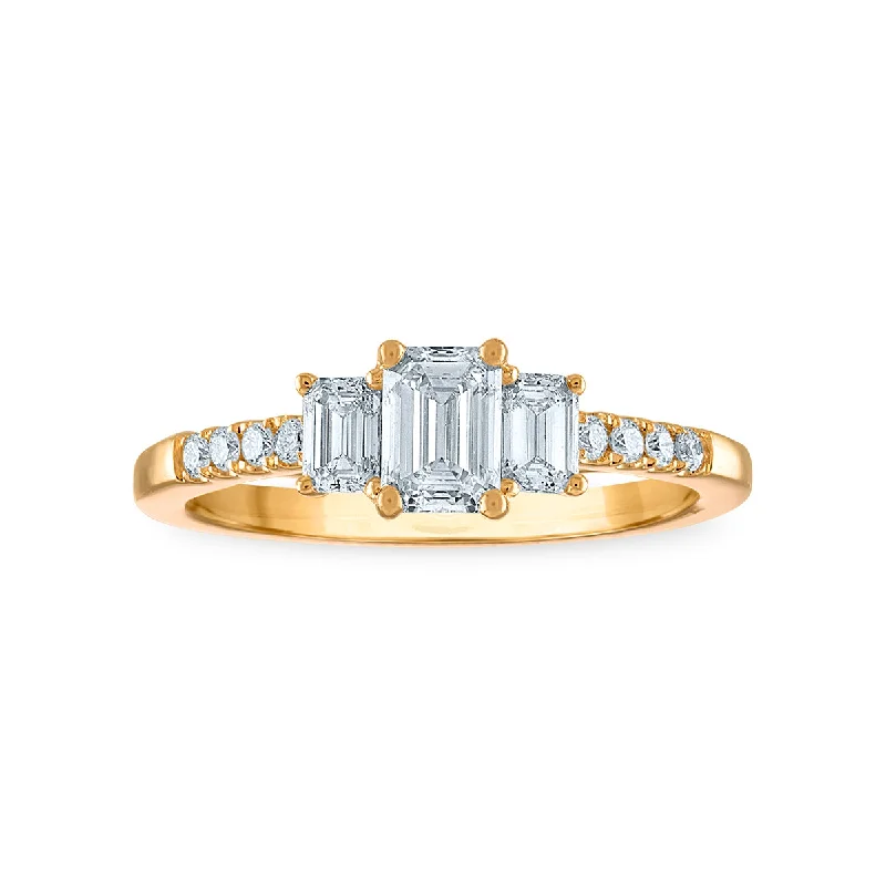 Two - Tone Gold and Silver Wedding Bands with a Twist Design for a Contemporary and Eye - Catching StyleSignature EcoLove 1 CTW Lab Grown Diamond Ring in 14KT Gold