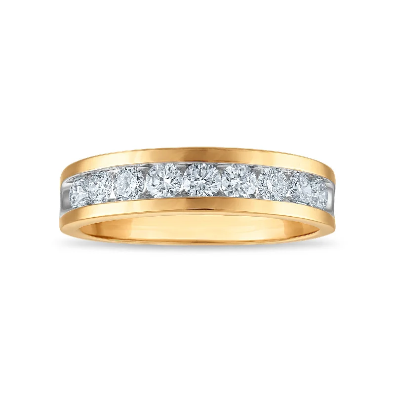 Sapphire - and - Diamond - Accented Wedding Bands in Platinum for a Royal and Sophisticated LookSignature EcoLove 1 CTW Lab Grown Diamond Wedding Ring in 14KT Yellow Gold