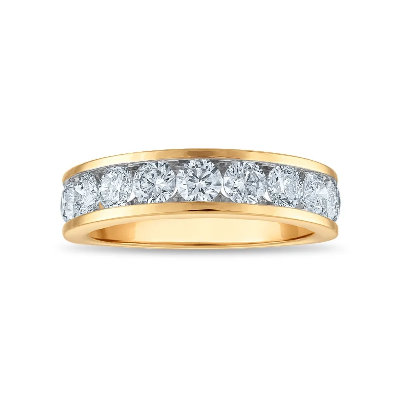 Rose Gold - Plated Engagement and Wedding Band Sets with a Halo of Cubic Zirconia for a Glamorous and Affordable LookSignature EcoLove 2 CTW Lab Grown Diamond Wedding Ring in 14KT Yellow Gold