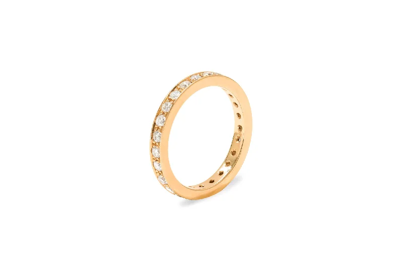 Stackable Wedding Bands in Sterling Silver with Enamel Inlays for a Colorful and Versatile OptionAmore The Eternity Bold 18K Rosegold Ring w. Diamonds