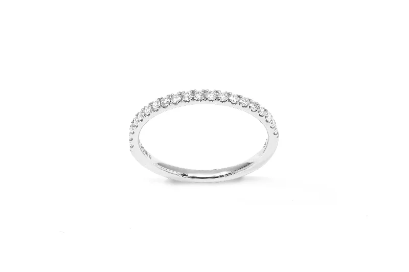 Laser - Etched Floral Design Wedding Bands in Palladium for a Delicate and Intricate LookAmore The Eternity Classic Half 18K Whitegold Ring w. Diamonds