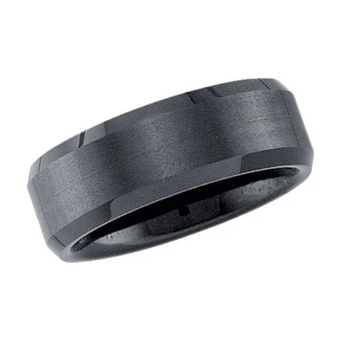 Stackable Wedding Bands in Sterling Silver with Enamel Inlays for a Colorful and Versatile Option8MM Wedding Ring in Black Tungsten