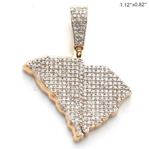 Cross - Stitch - Embroidered Floral Pendant Necklace for Handicraft Aficionados10KY 0.55CTW DIAMOND 3D STATE PENDANT