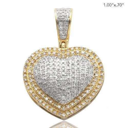 Magnetic - Closure Pendant Necklace with a Hidden Compartment for Secret Keepers10K 0.65CT 3D HEART PENDANT