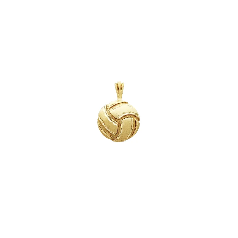 Handmade Leather - Wrapped Crystal Pendant for a Bohemian AestheticDiamond Cuts Volleyball Pendant (14K)