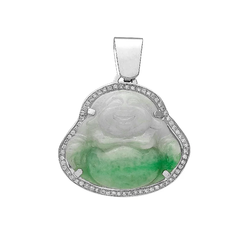 Enamel - Painted Owl Pendant in Vibrant Colors for a Playful LookDiamond Frame Laughing Buddha Jade Pendant (14K)