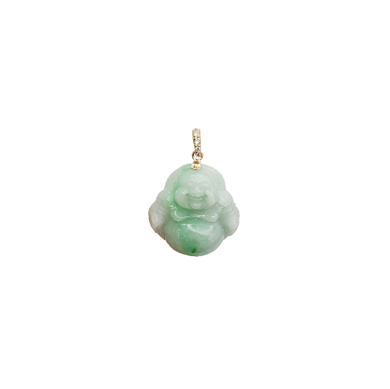 Pearl - Embellished Floral Pendant for a Feminine and Romantic LookDiamond Green Buddha Pendant (14K)