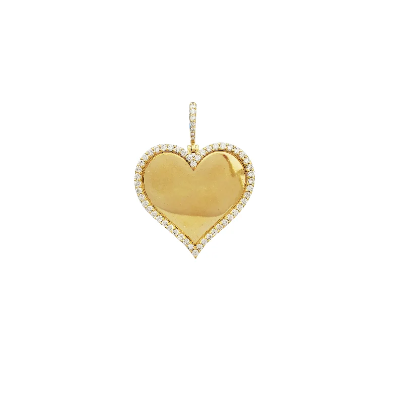 Water - Resistant Stainless Steel Diving - Themed Pendant for DiversDiamond Heart-Shape Memorial Picture Pendant (14K)