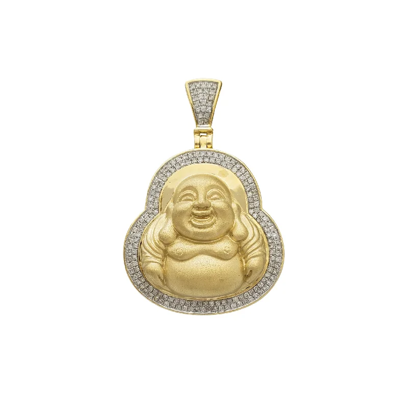 Military - Inspired Dog Tag Pendant with Engraved Service NumbersDiamond Satin-Finish Buddha Pendant (14K)