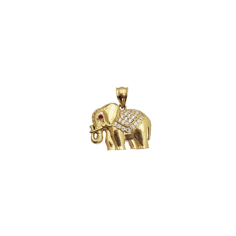 Rhinestone - Encrusted Crown Pendant for Little Girls' Dress - UpElephant Pendant (14K)