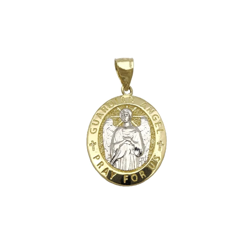 Military - Inspired Dog Tag Pendant with Engraved Service NumbersGuardian Angel Oval Medallion Pendant (14K)