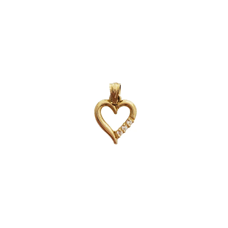 Handmade Leather - Wrapped Crystal Pendant for a Bohemian AestheticHeart Outline Pendant (14K)