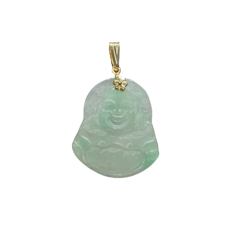 Hand - Carved Jade Buddha Pendant for Spiritual and Cultural SignificanceJade Buddha Pendant (14K)