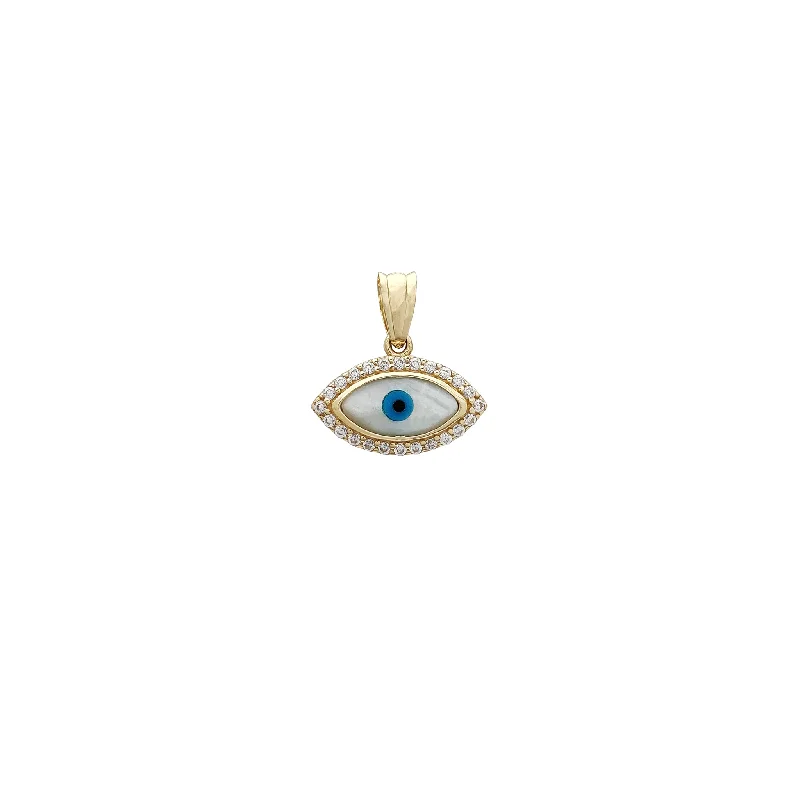 Magnetic - Locking Pendant with Hidden Compartment for Secret MessagesIcy Ellipse Evil Eye Pendant (14K)